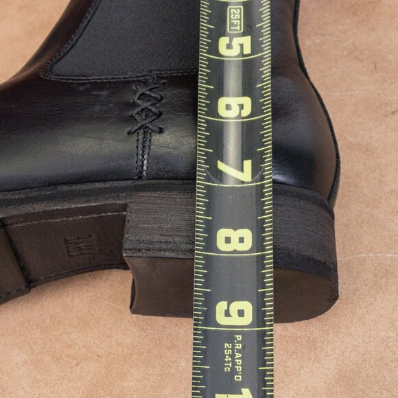 Frye Women Melissa Double Black Leather Lug Sole Chelsea Ankle Boots Size 9 - Picture 6 of 8